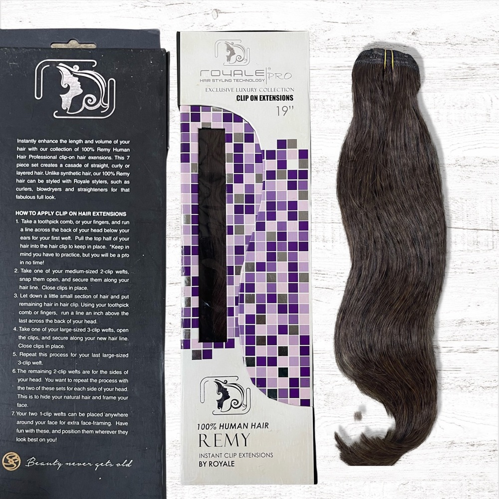 NEW‼️Human remy Hair clip on extensions 19”moca brown BR06 100/110g  real hair - Picture 2 of 2